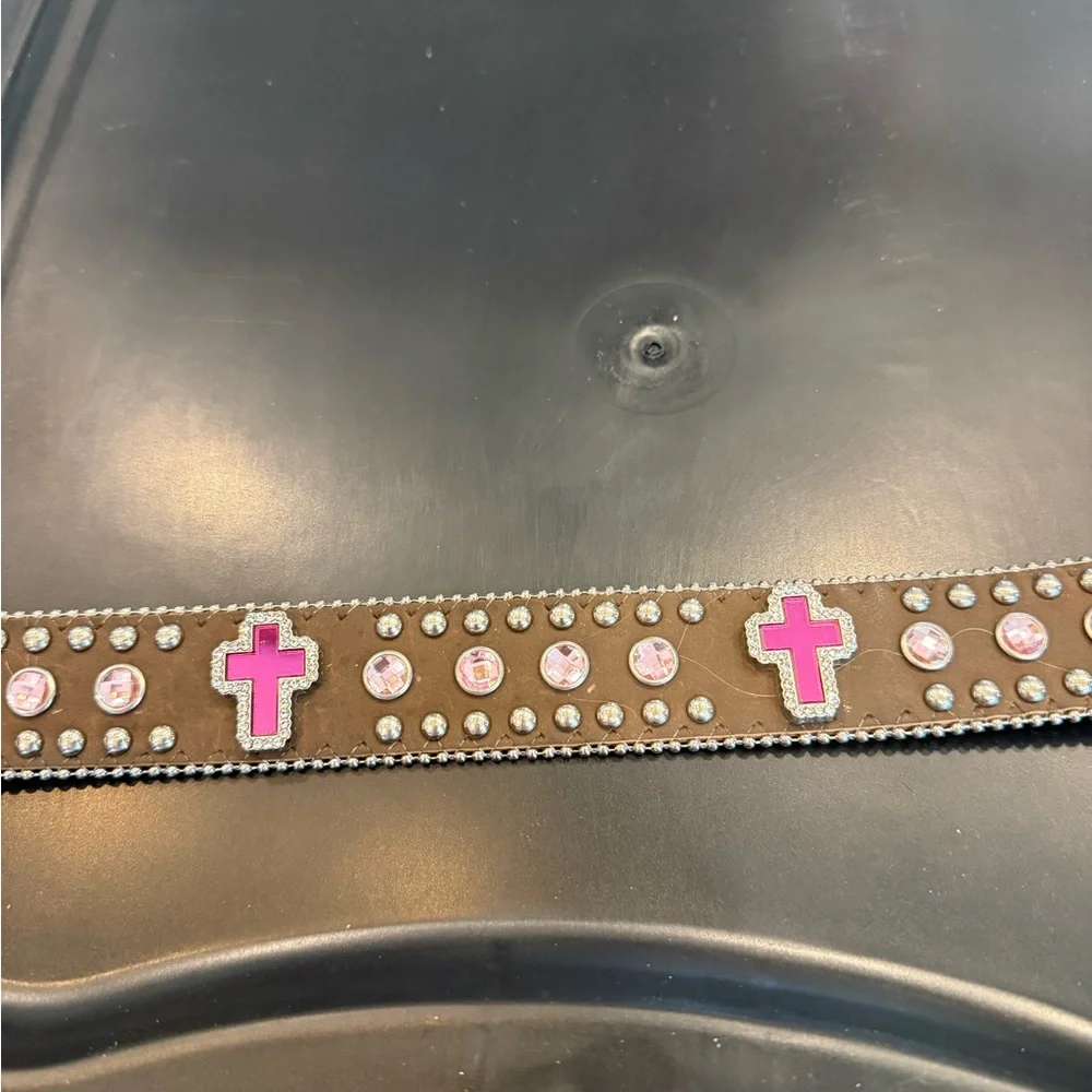 Glamorous Silver and Pink Kids Belt